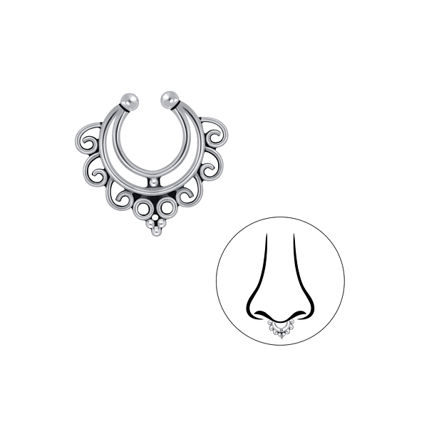 Wholesale Silver Bali Septum Clip