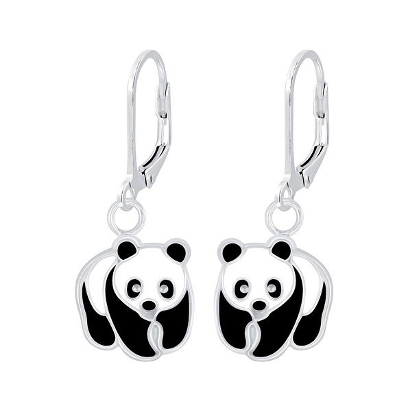 Wholesale Silver Panda Lever Back Earrings