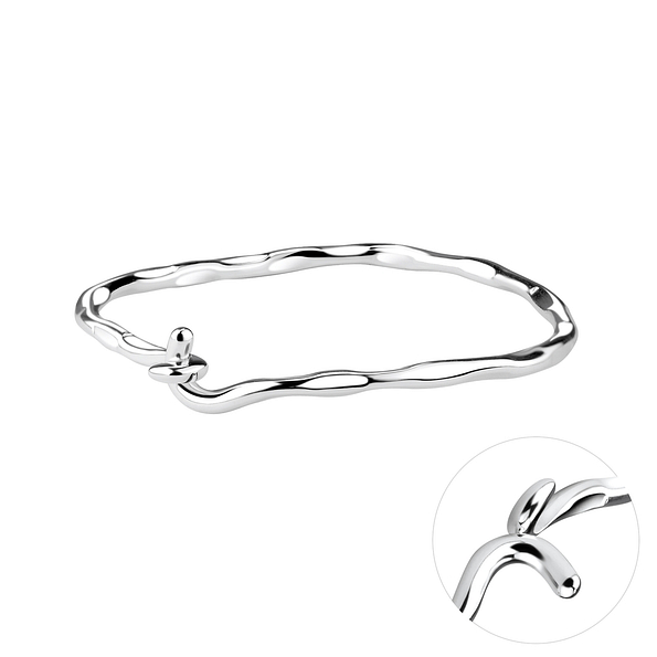 925 Silver Jewelry | Silver Twisted Bangle - 7406