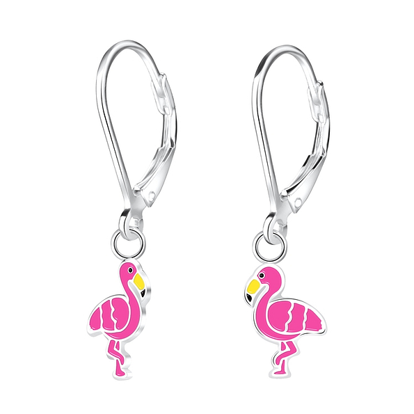 Wholesale Silver Flamingo Lever Back Earrings