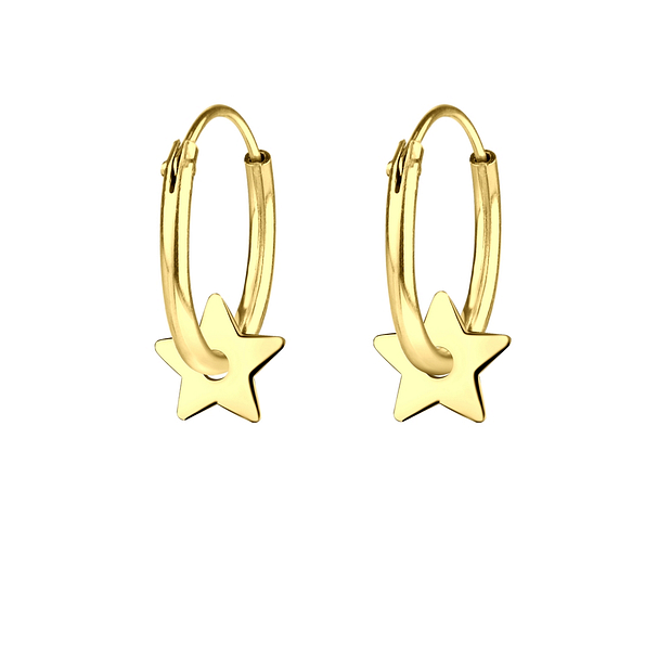 Wholesale Silver Star Hoop Earrings