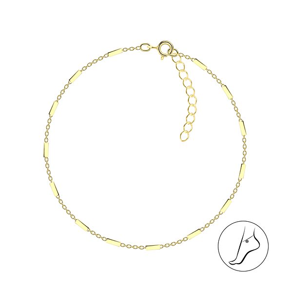 Wholesale 25cm Silver Cable Bar Anklet With Extension