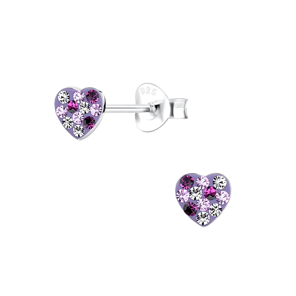 Wholesale Silver heart Stud Earrings