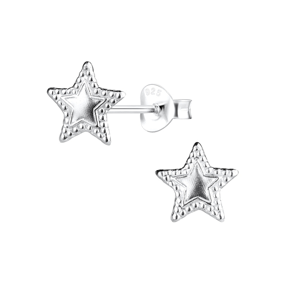 Wholesale Silver Star Stud Earrings
