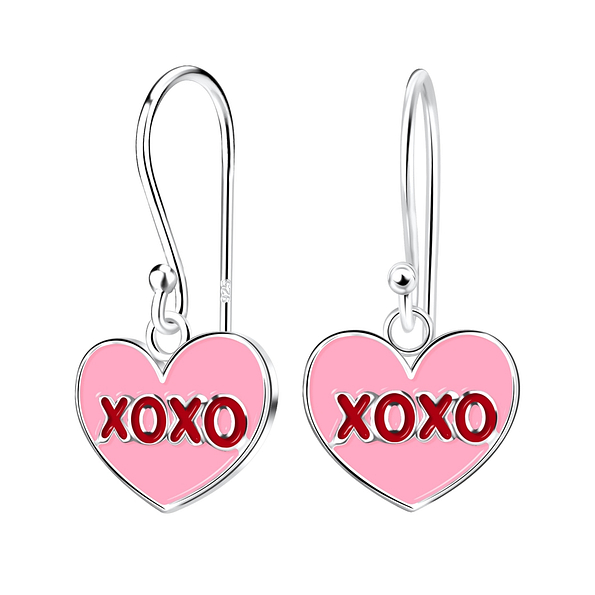 Wholesale Silver XOXO Heart Earrings