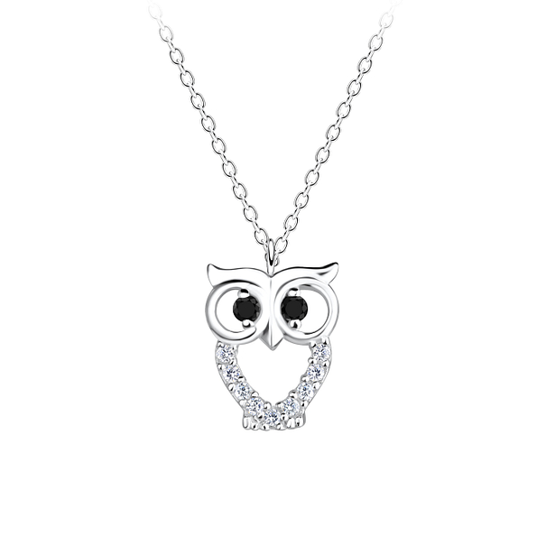 925 Silver Jewelry Silver Owl Necklace 17009