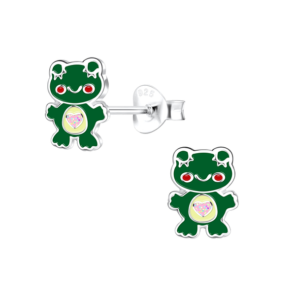 Wholesale Silver Frog Stud Earrings