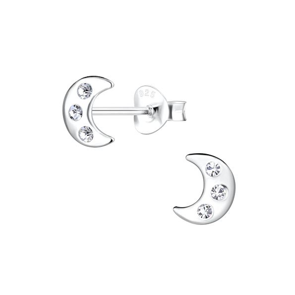 Wholesale Silver Moon Stud Earrings