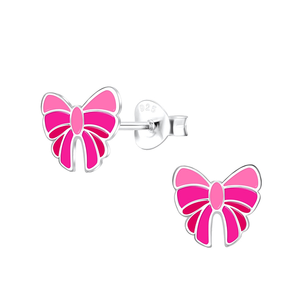 Wholesale Silver Bow Stud Earrings