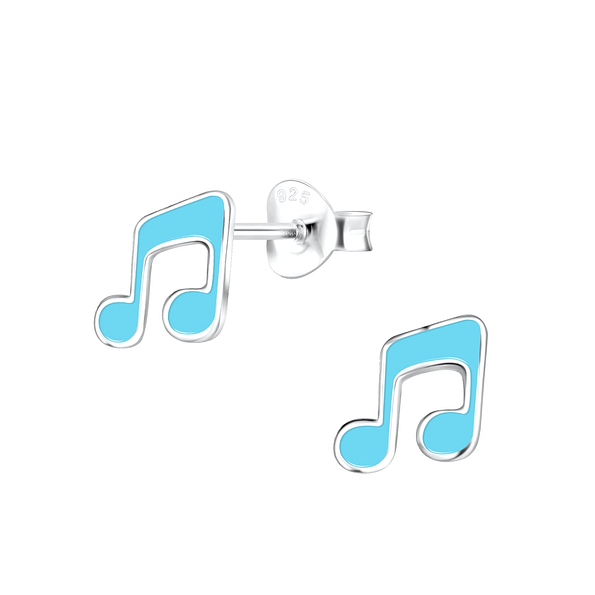 Wholesale Silver Musical Note Stud Earrings