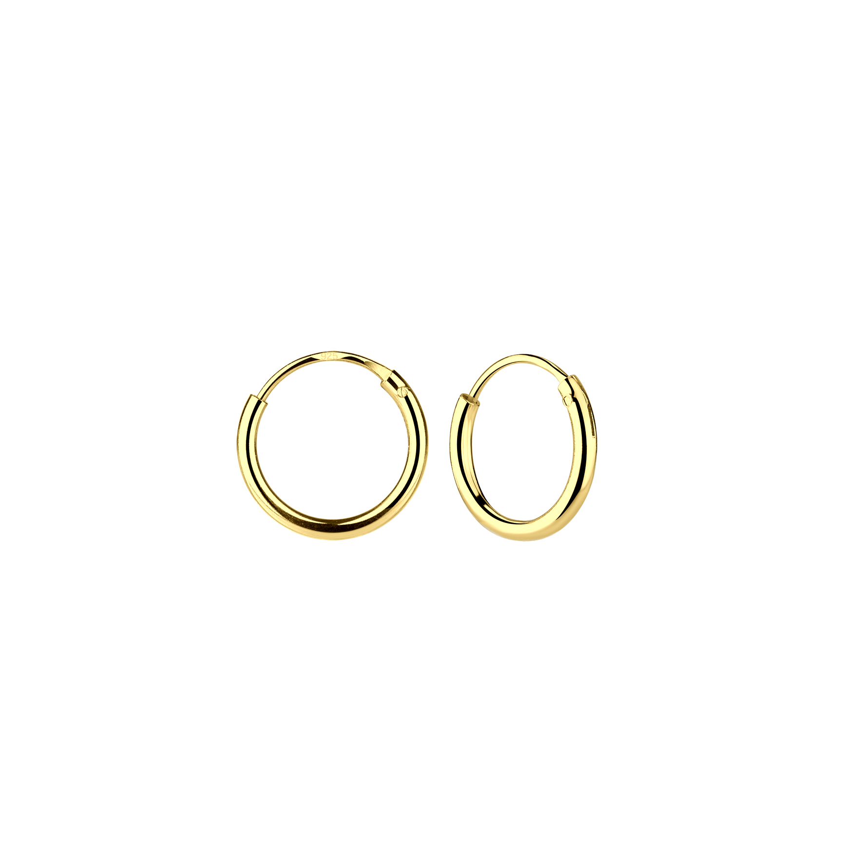 925 Silver Jewelry | 10mm Silver Hoop Earrings - 1310