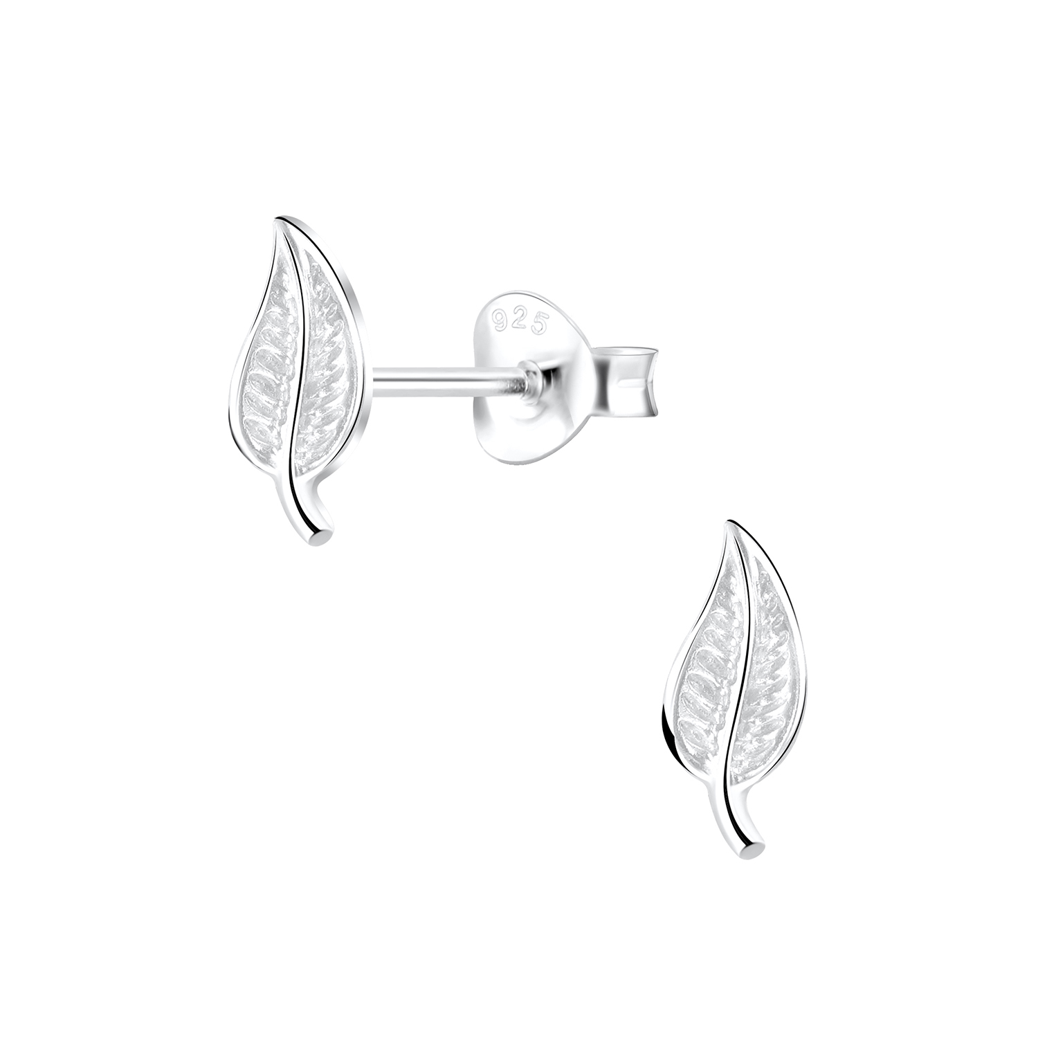 Silver leaf stud earrings Clearance