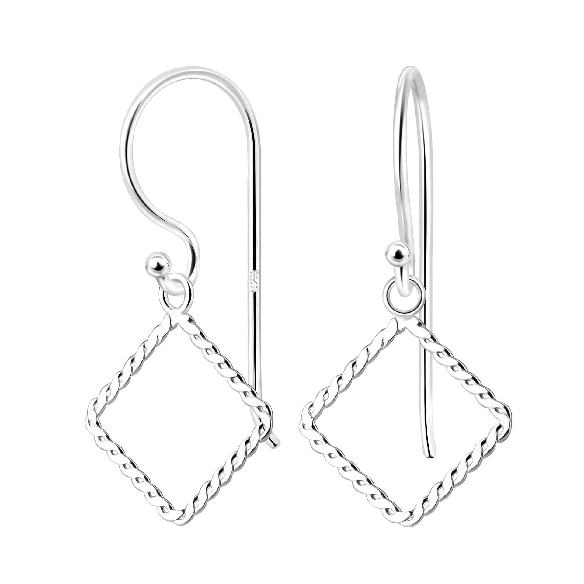 Silver square earrings Clearance