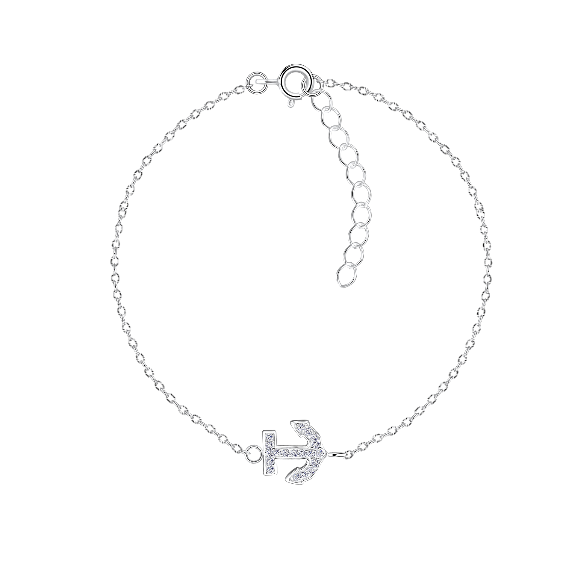 925 Silver Jewelry | Silver Anchor Bracelet - 8609