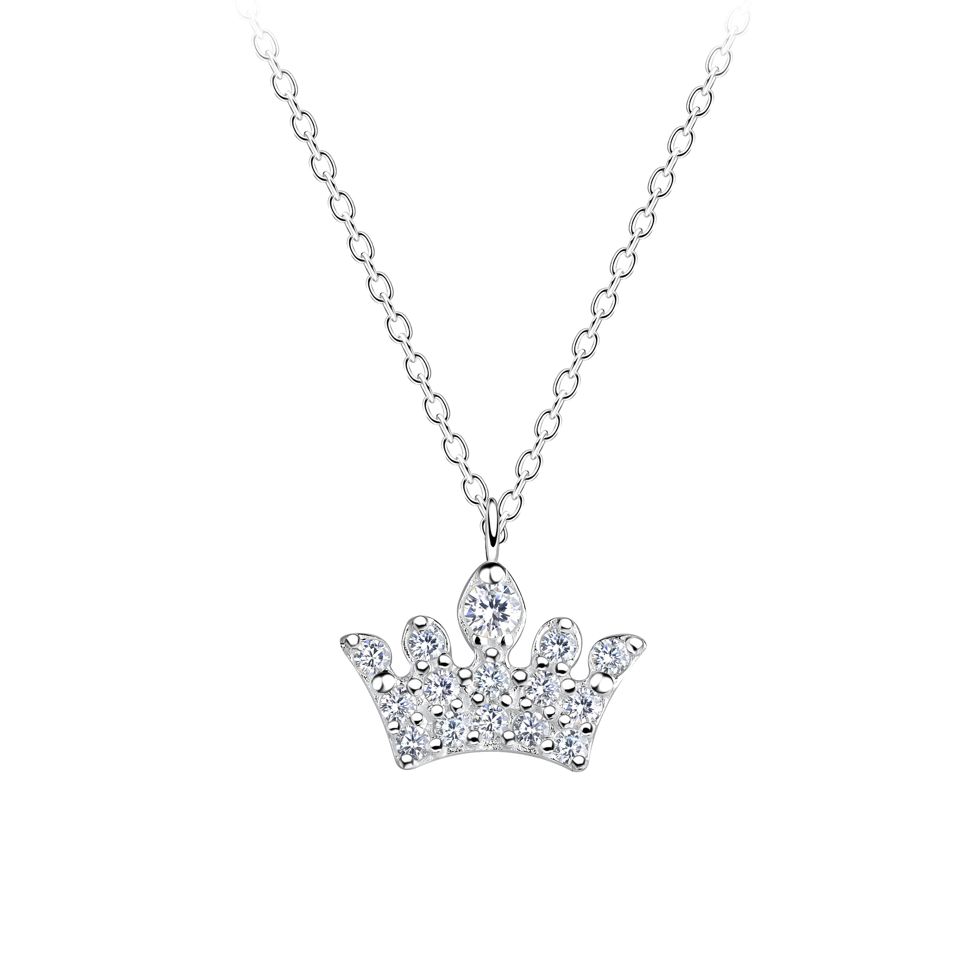 925 Silver Jewelry Silver Crown Necklace 17287