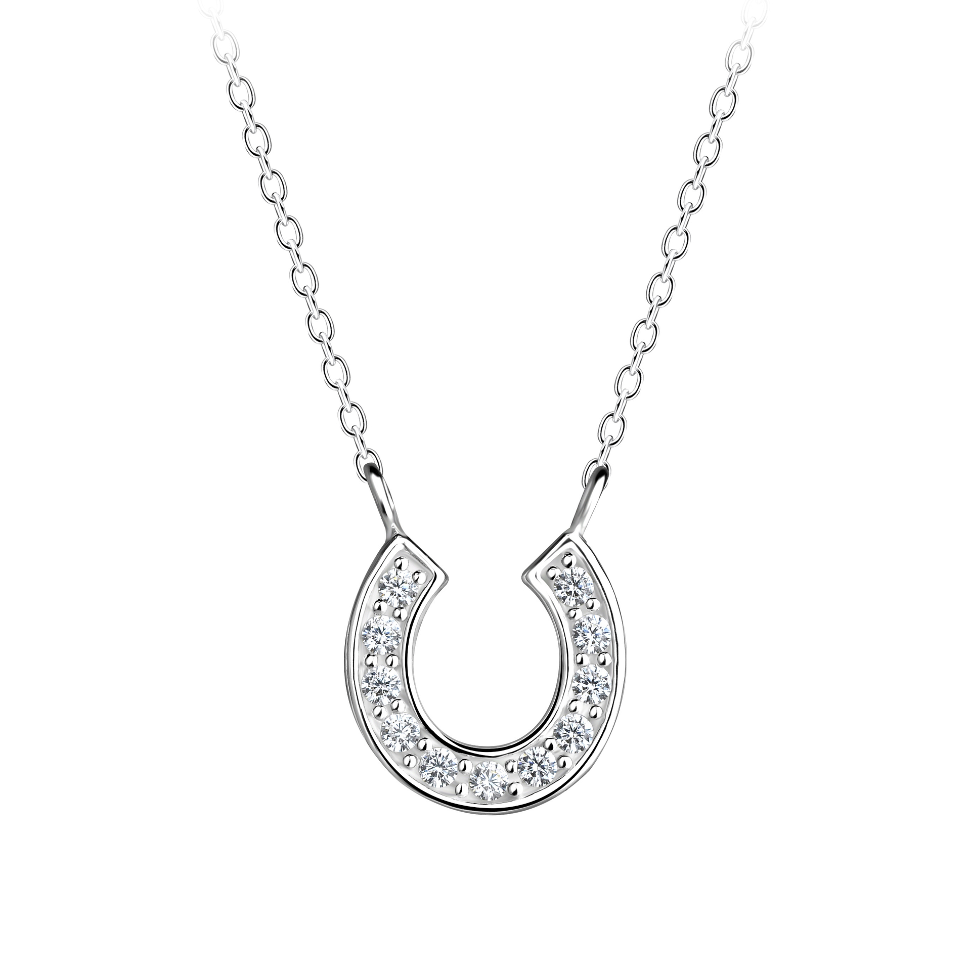 925 Silver Jewelry Silver Horseshoe Necklace 17400