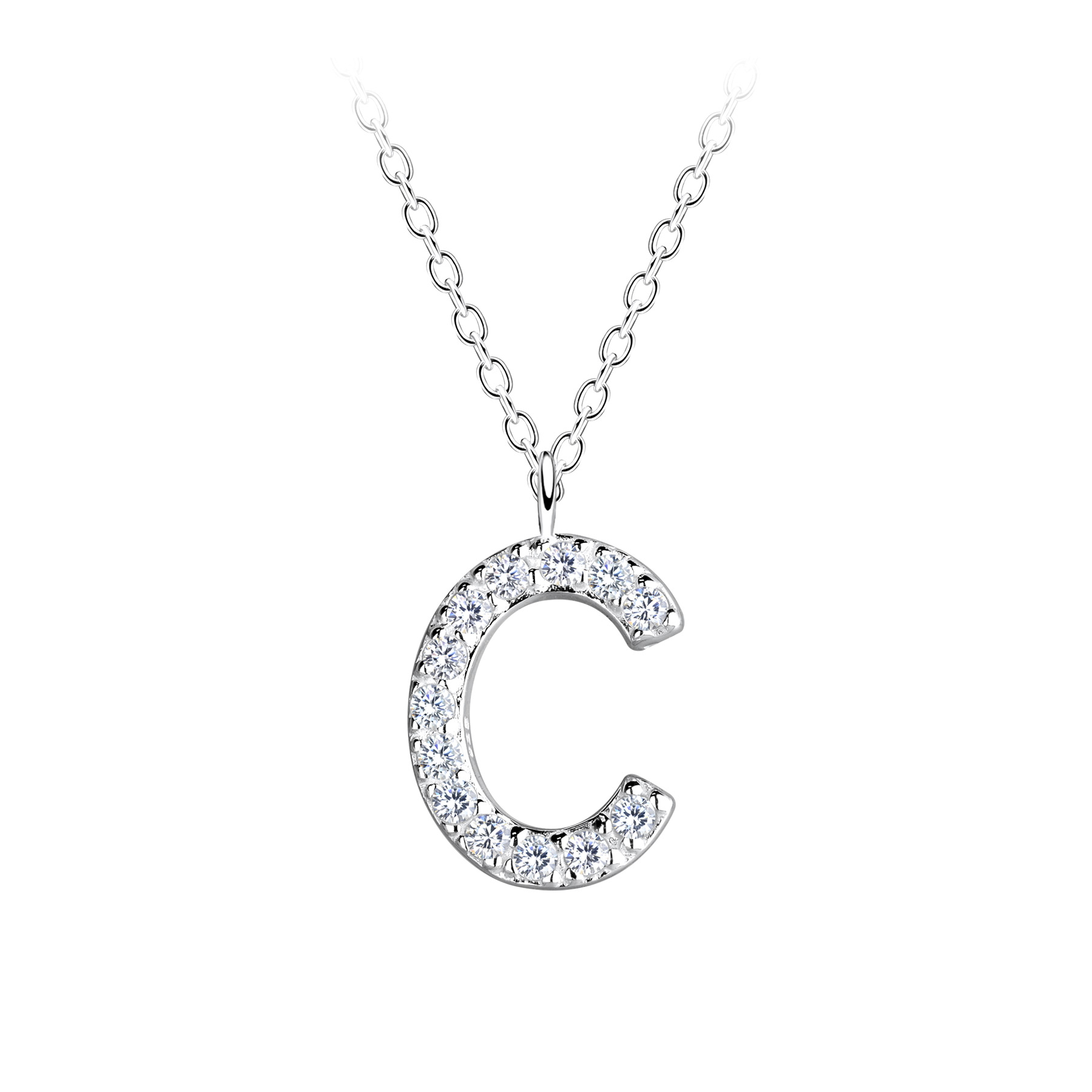 925 Silver Jewelry Silver Letter C Necklace 18889