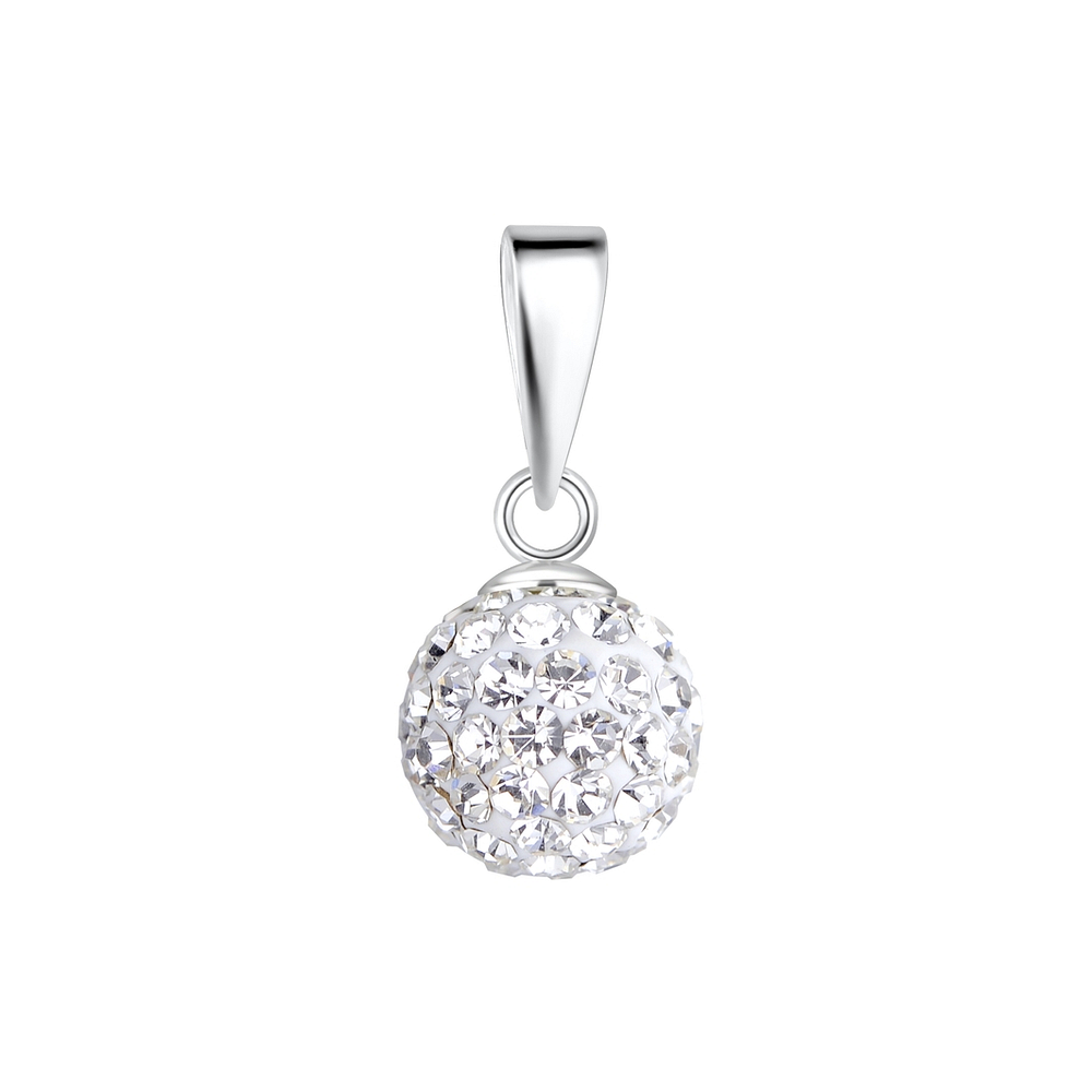 Wholesale 8mm Crystal Ball Silver Pendant