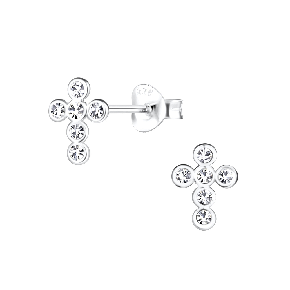 Wholesale Silver Cross Stud Earrings