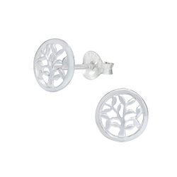 Wholesale Silver Tree of Life Stud Earrings