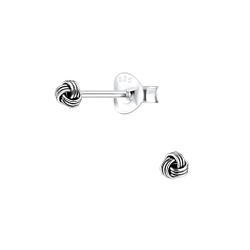 Wholesale 3mm Silver Knot Stud Earrings