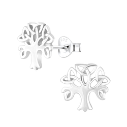 Wholesale Silver Celtic Tree Stud Earrings