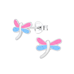 Wholesale Silver Dragonfly Stud Earrings