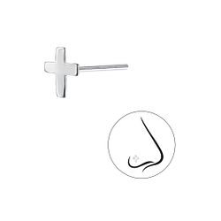Wholesale Silver Cross Nose Stud - Pack of 10