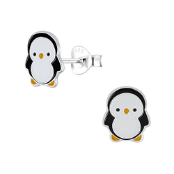Wholesale Silver Penguin Stud Earrings