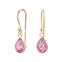Wholesale 6x8mm Pear Cubic Zirconia Silver Earrings
