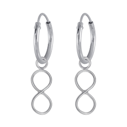 Wholesale Silver Infinity Charm Hoop Earrings