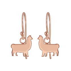 Wholesale Silver  Llama Charm Hoop Earrings