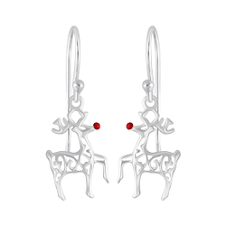 Wholesale Silver Reindeer Earrings