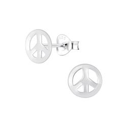 Wholesale Silver Peace Symbol Stud Earrings