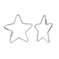 Wholesale 28mm Silver Star Hoop Earrings