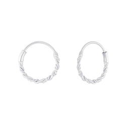 Wholesale 10mm Silver Twisted Hoops