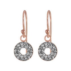 Wholesale Silver Circles Crystal Earrings