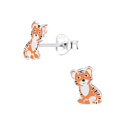 Wholesale Silver Tiger Stud Earrings