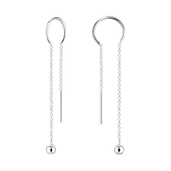Wholesale Silver Thread Through Ball Earrings