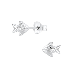 Wholesale Silver Fish Stud Earrings
