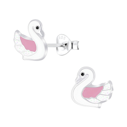 Wholesale Silver Swan Stud Earrings