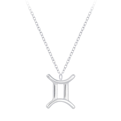 Wholesale Silver Gemini Zodiac Sign Necklace