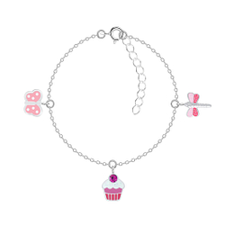 Wholesale Silver Pink Lovers Bracelet