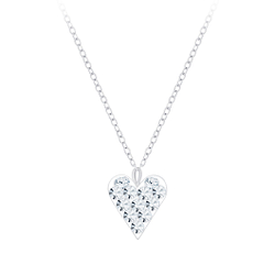 Wholesale Silver Heart Crystal Necklace