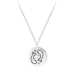 Wholesale Silver Pisces Zodiac Sign Necklace