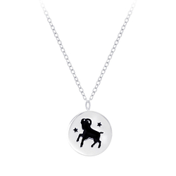 Wholesale Silver Aries Zodiac Sign Necklace