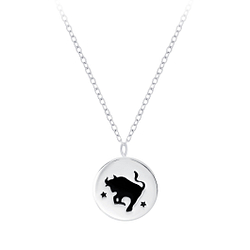 Wholesale Silver Taurus Zodiac Sign Necklace