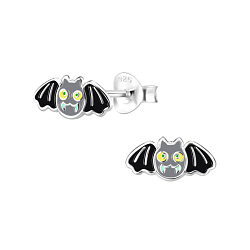 Wholesale Silver Bat Stud Earrings