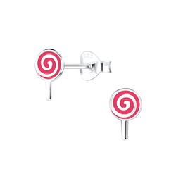 Wholesale Silver Lollipop Stud Earrings