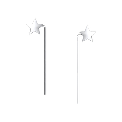 Wholesale Silver Star Thread Through Earrings